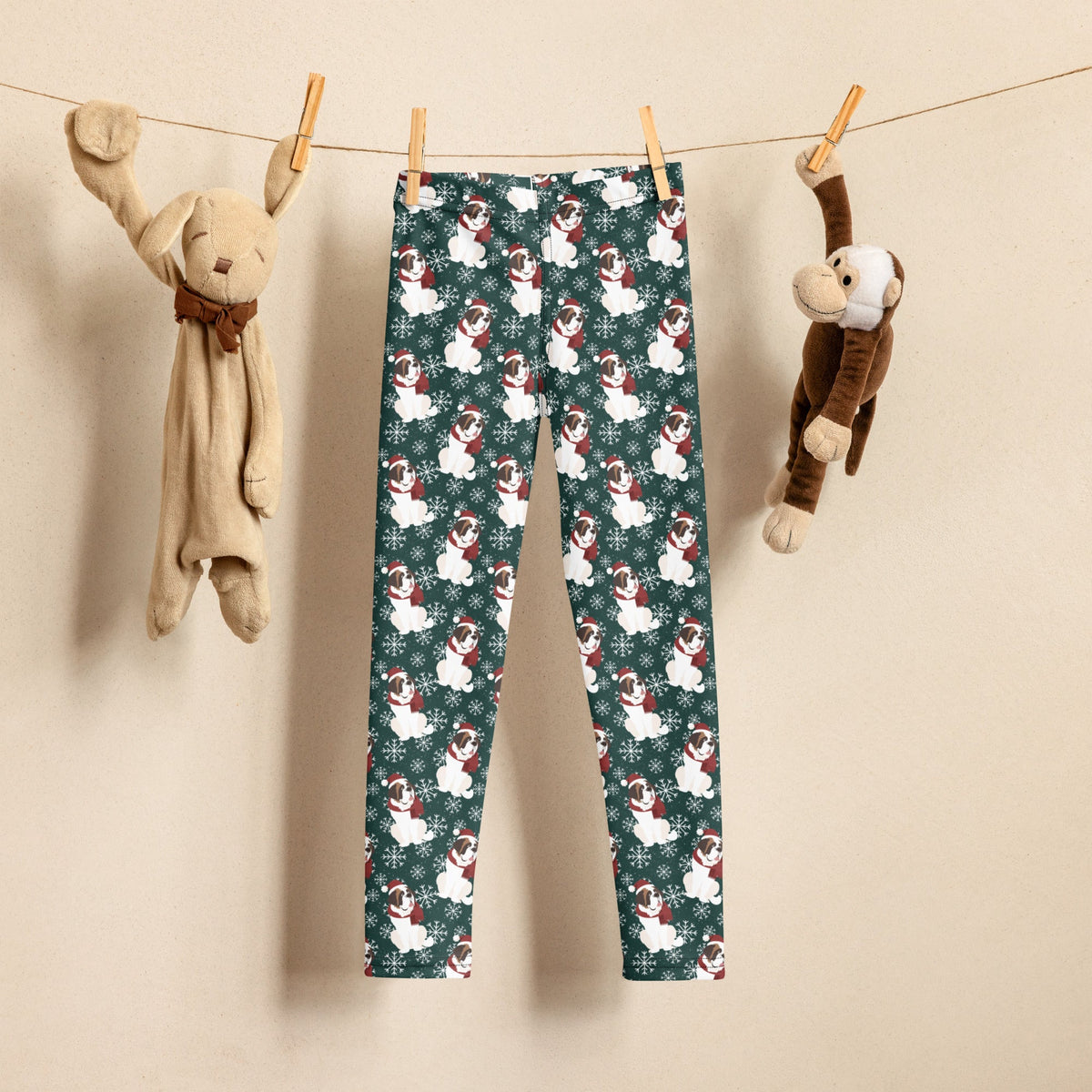 St Bernard Christmas Kid&#39;s Leggings - Lucy + Norman