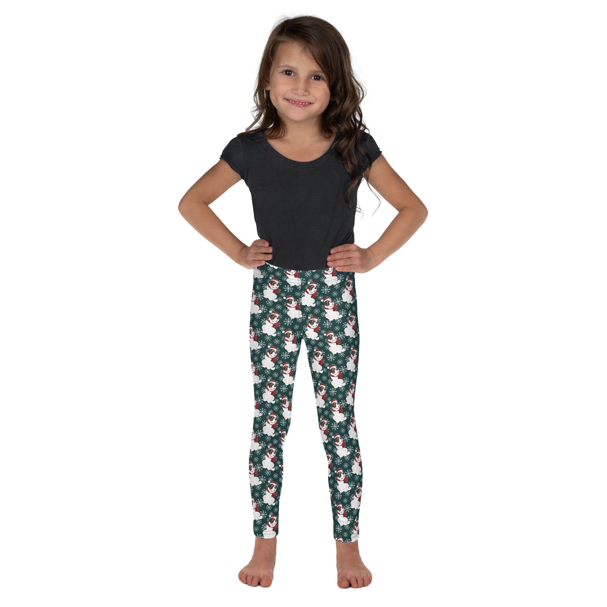 St Bernard Christmas Kid's Leggings - Lucy + Norman