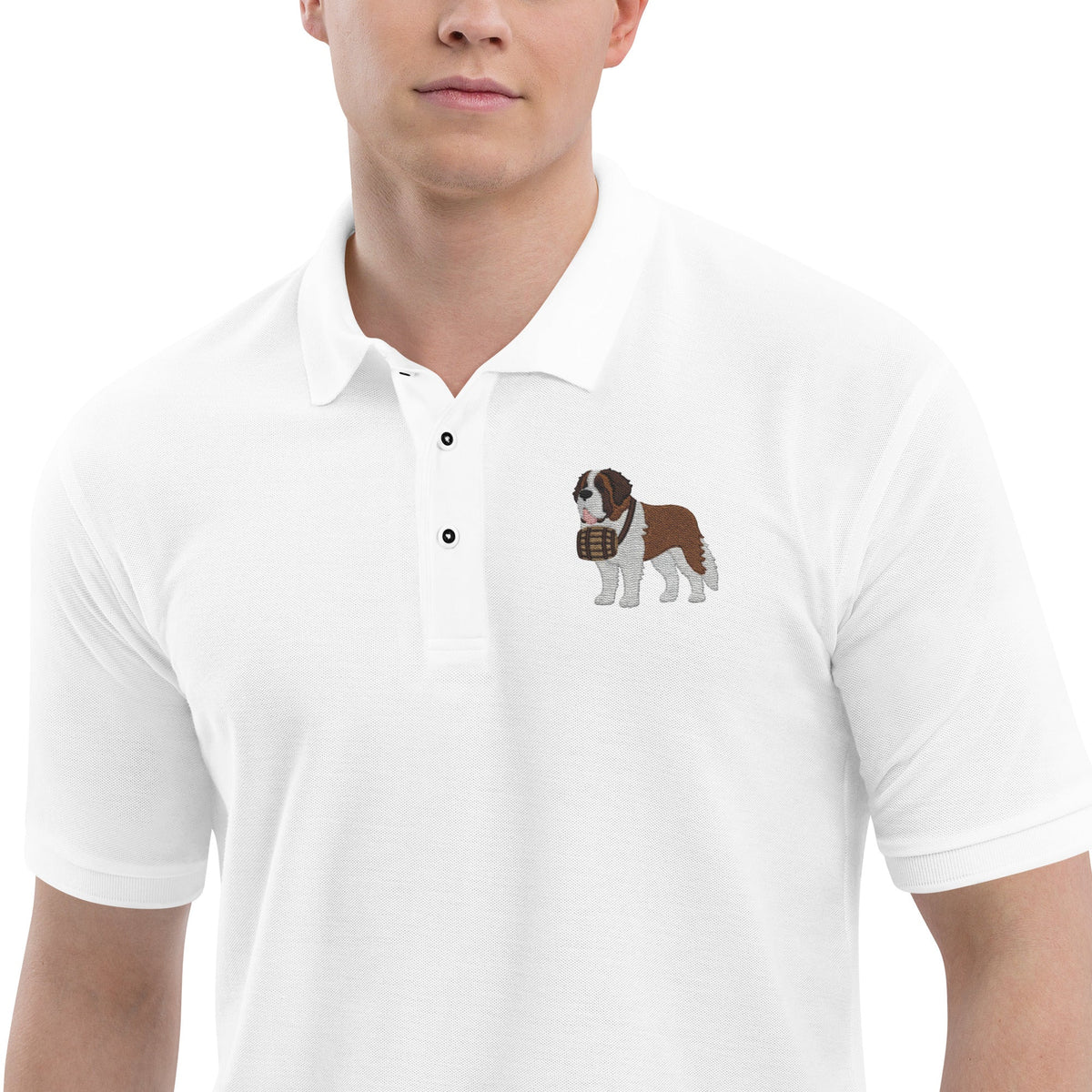 St Bernard Embroidered Men's Premium Polo - Lucy + Norman