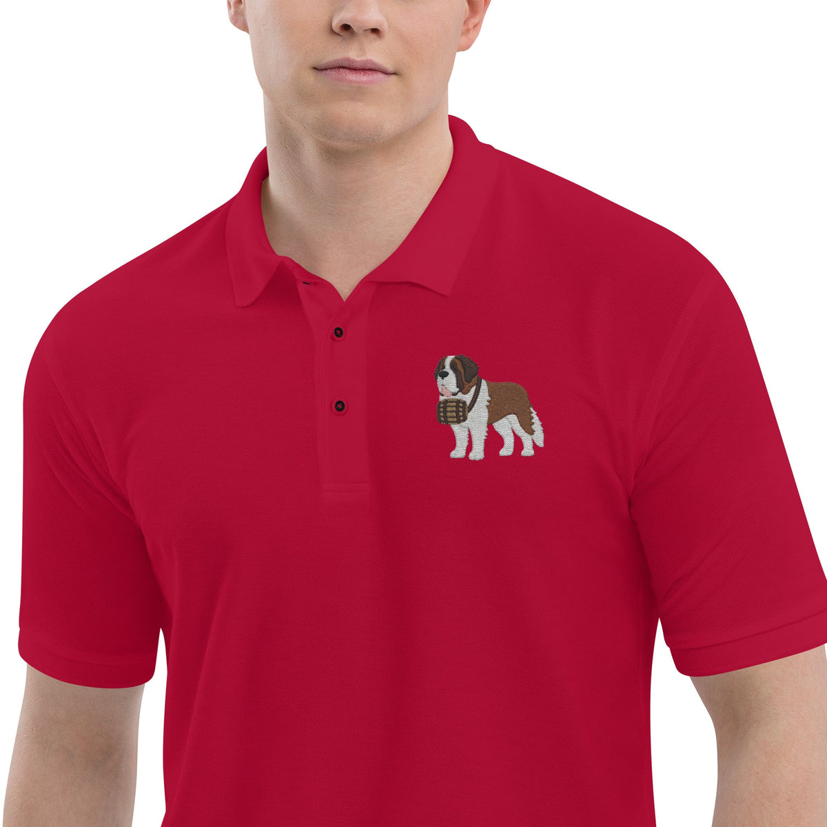 St Bernard Embroidered Men's Premium Polo - Lucy + Norman
