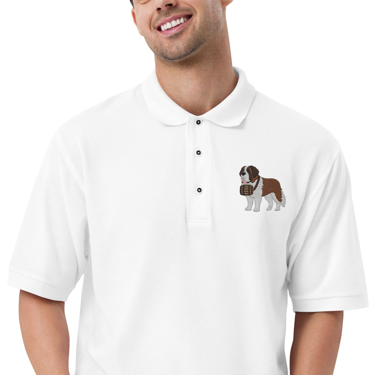 St Bernard Embroidered Men's Premium Polo - Lucy + Norman