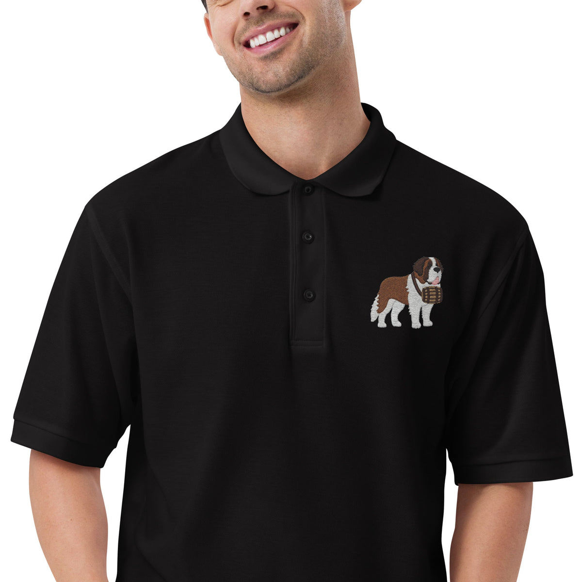 St Bernard Embroidered Men's Premium Polo - Lucy + Norman