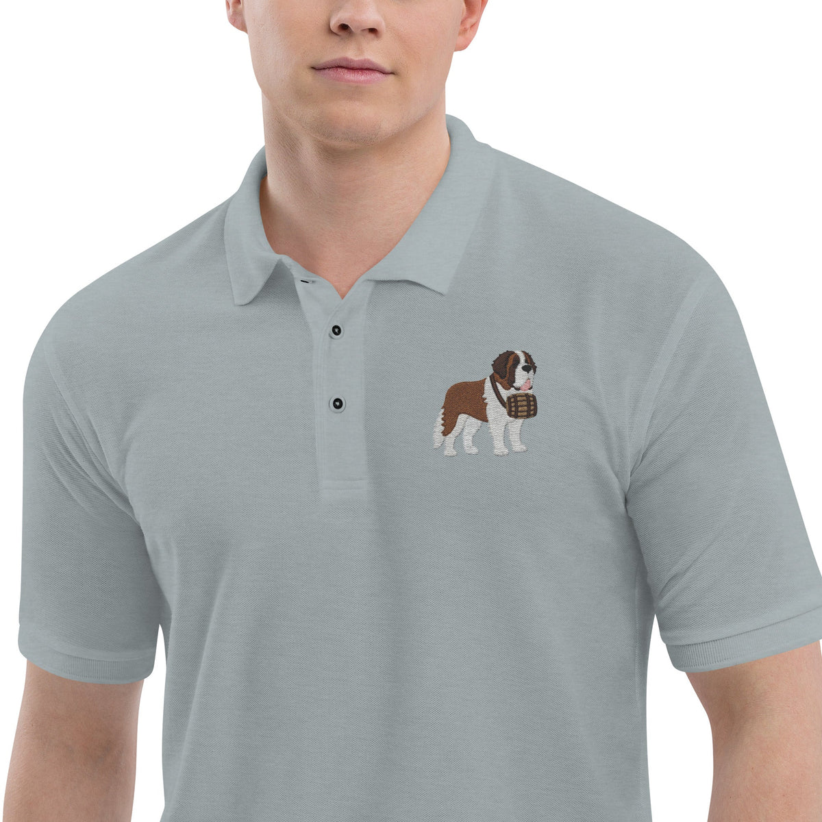 St Bernard Embroidered Men's Premium Polo - Lucy + Norman