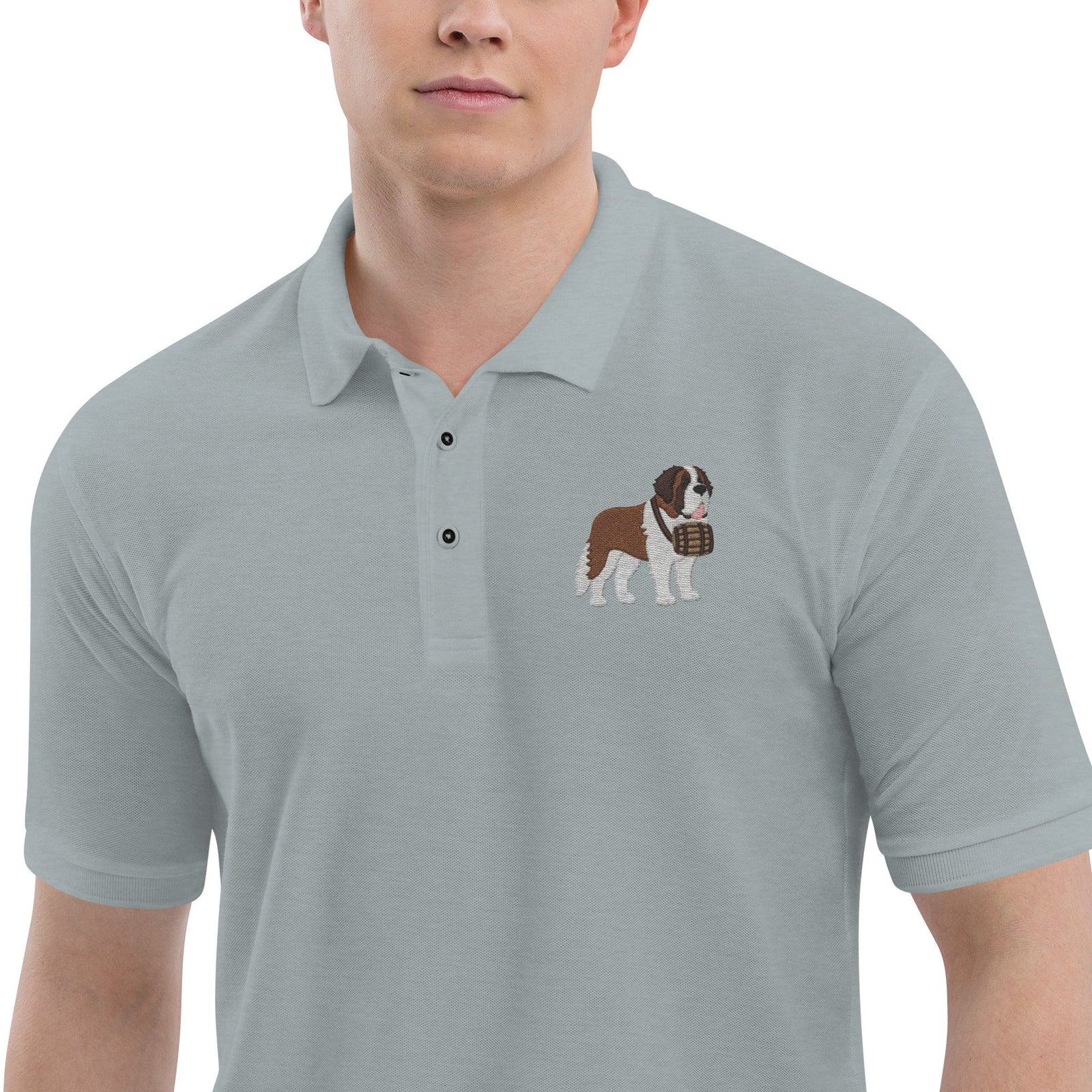 St Bernard Embroidered Men's Premium Polo - Lucy + Norman