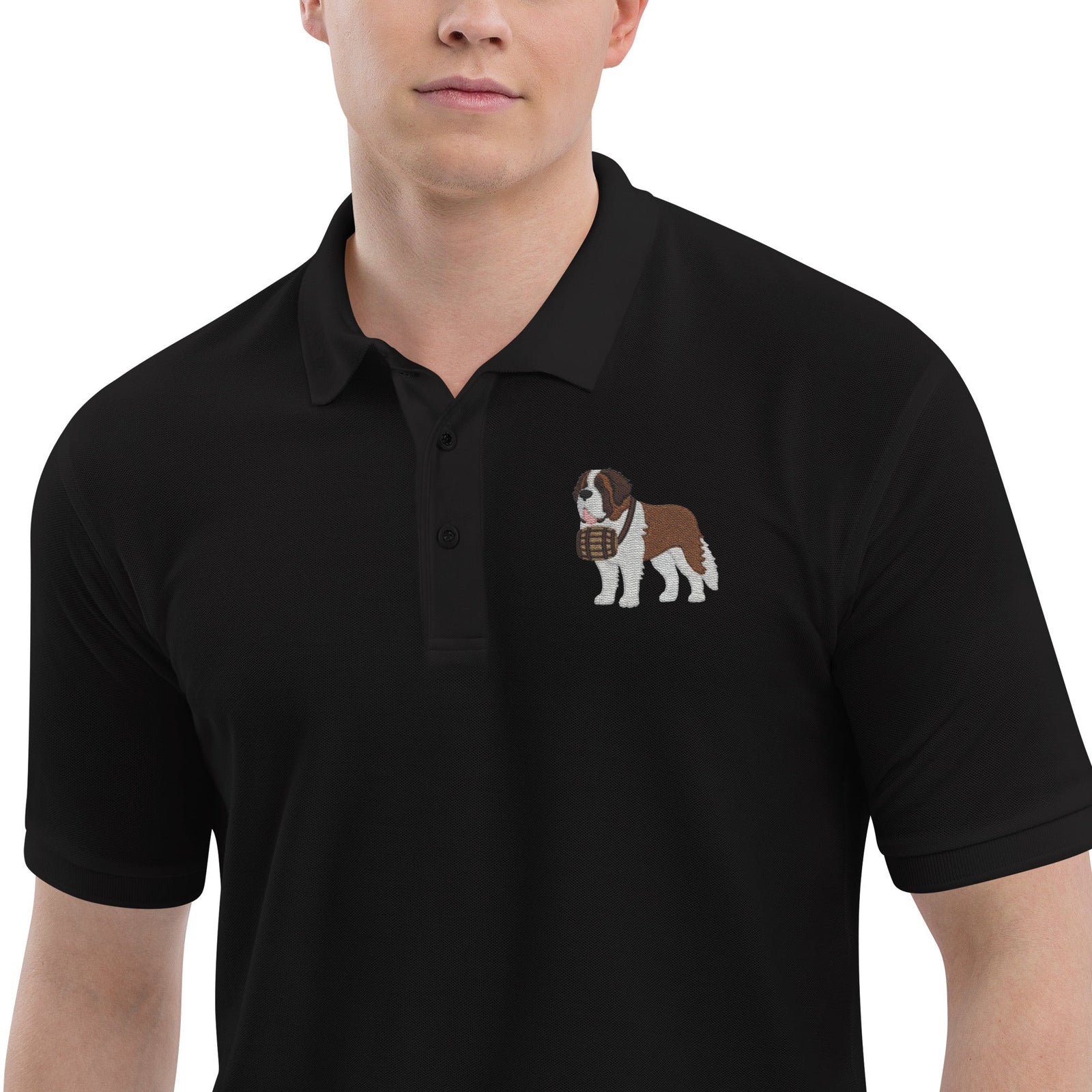 St Bernard Embroidered Men's Premium Polo - Lucy + Norman