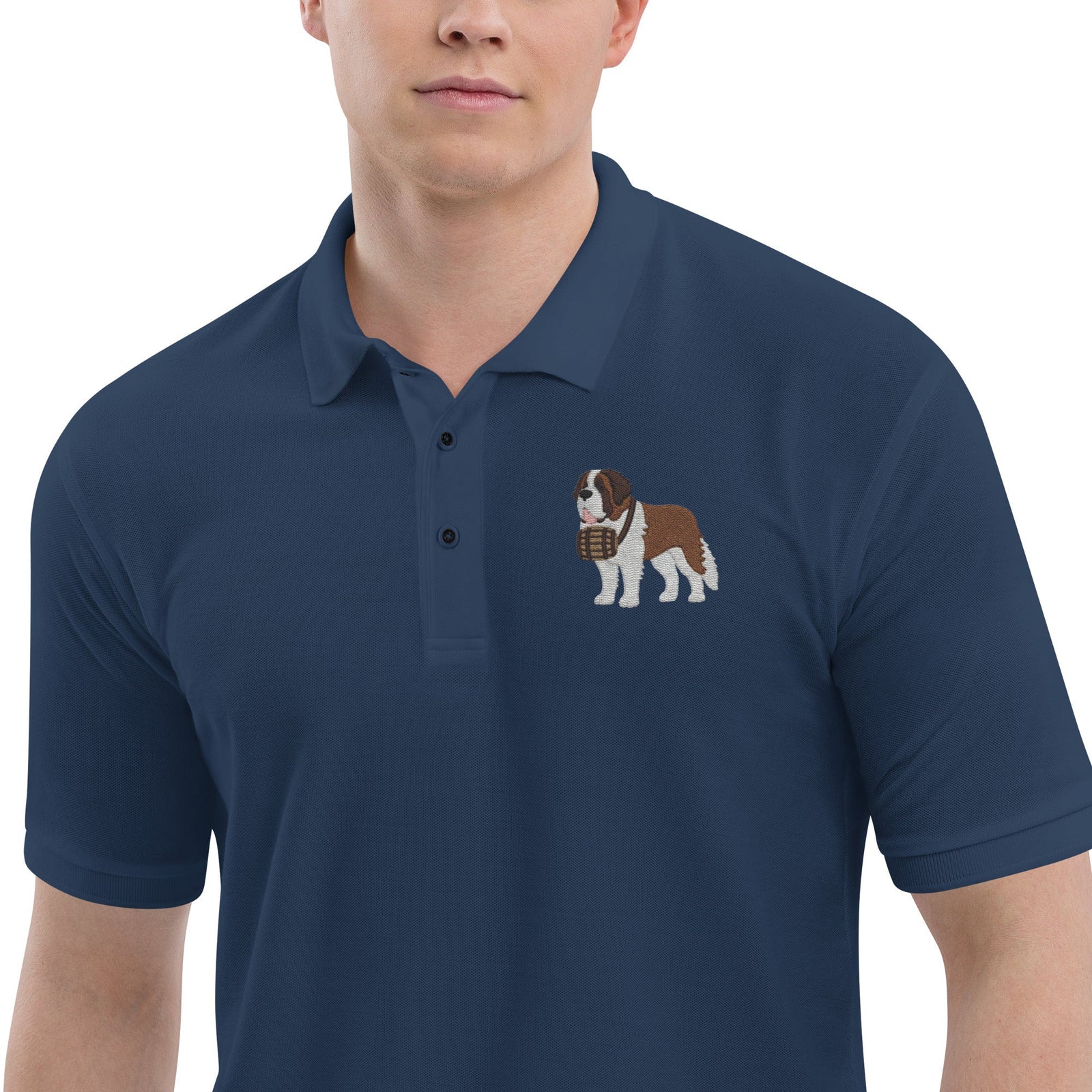 St Bernard Embroidered Men's Premium Polo - Lucy + Norman