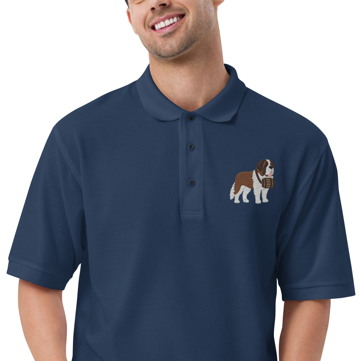 St Bernard Embroidered Men's Premium Polo - Lucy + Norman