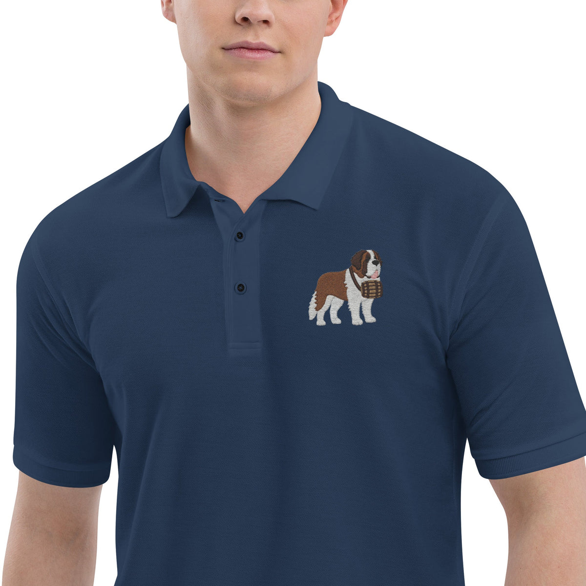 St Bernard Embroidered Men's Premium Polo - Lucy + Norman