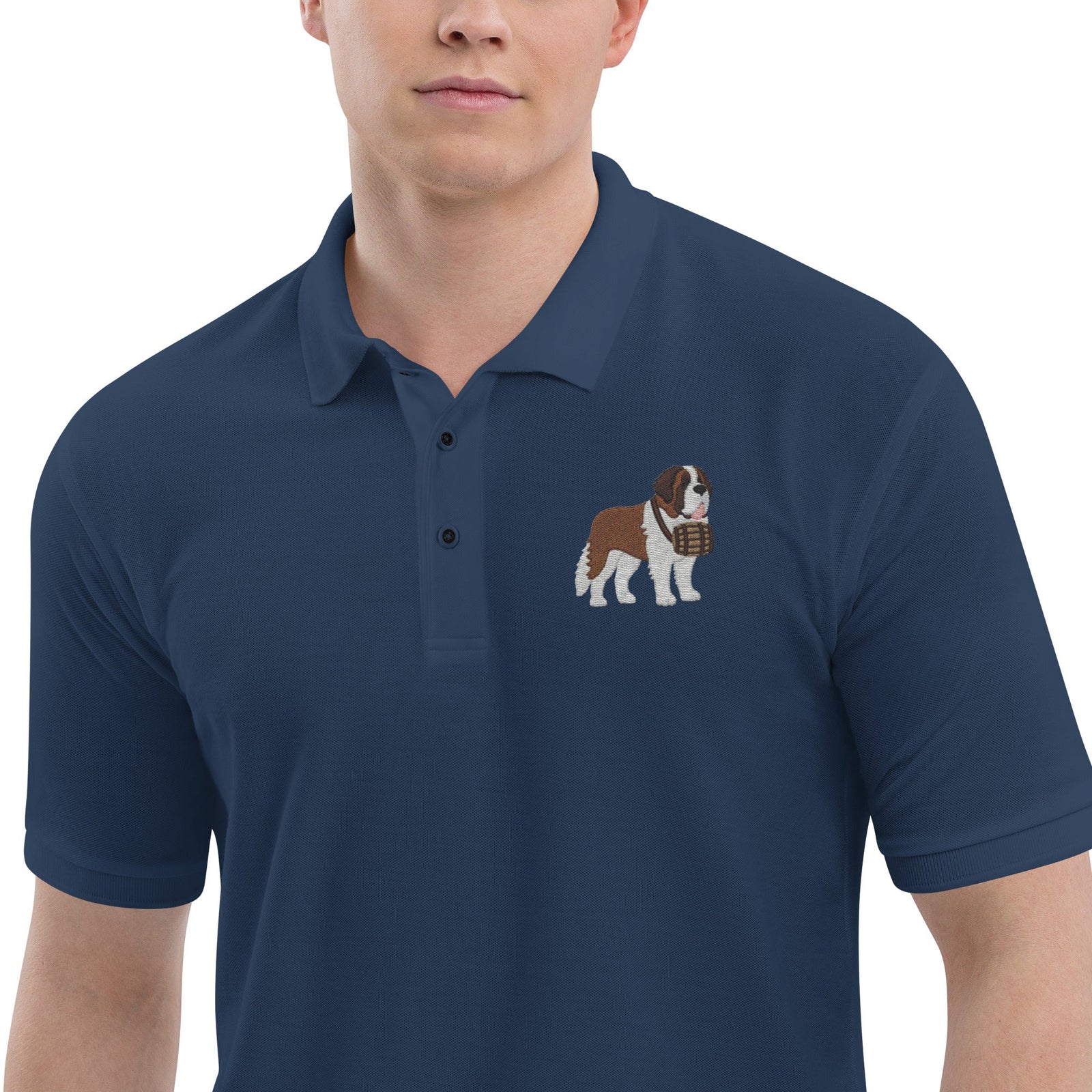 St Bernard Embroidered Men's Premium Polo - Lucy + Norman