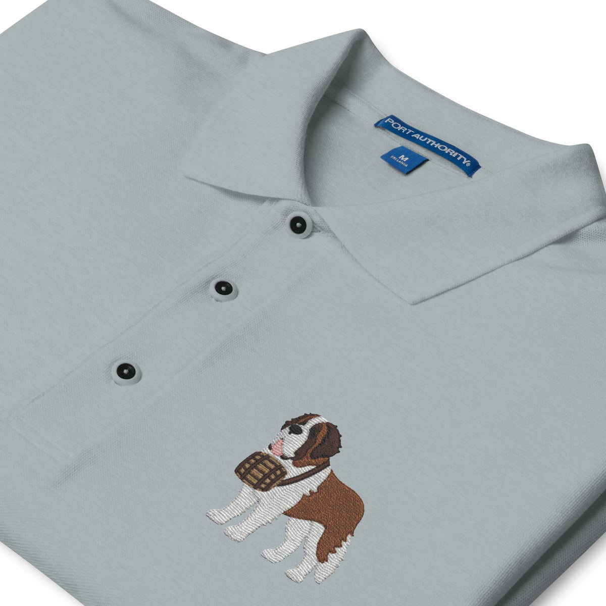 St Bernard Embroidered Men's Premium Polo - Lucy + Norman