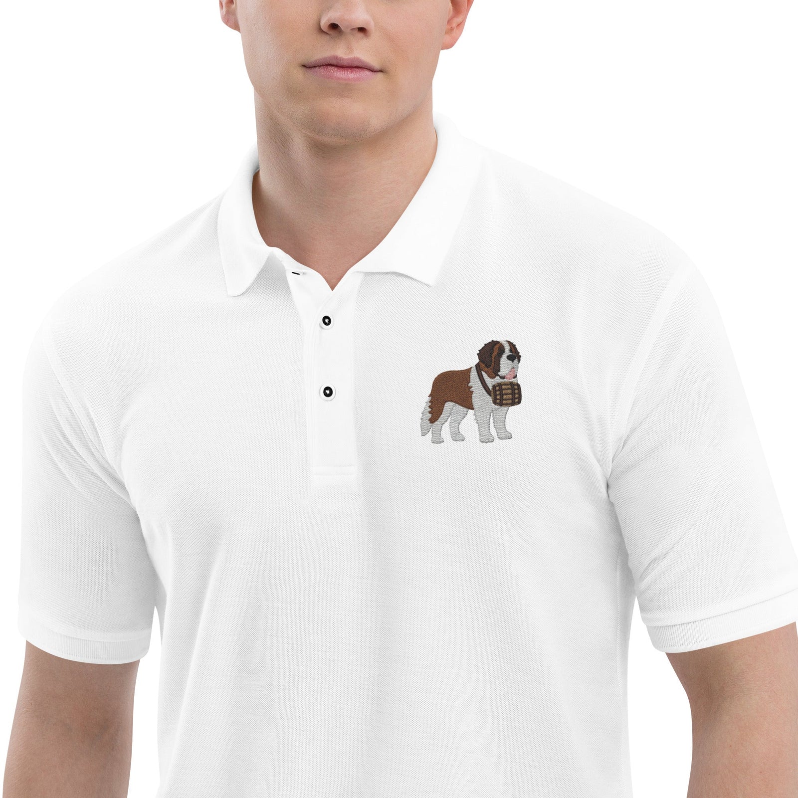 St Bernard Embroidered Men's Premium Polo - Lucy + Norman