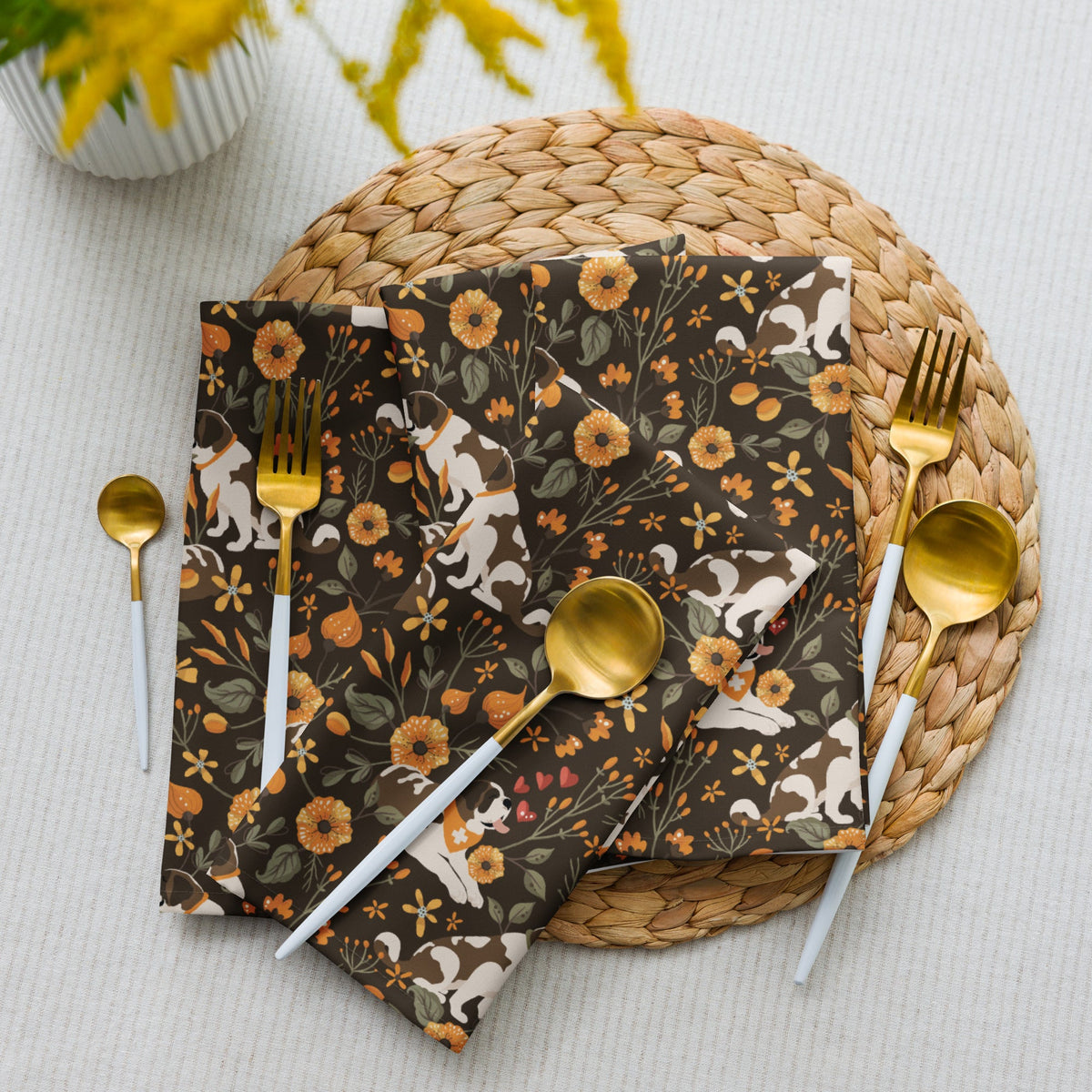 St Bernard Fall Meadow Cloth Napkin Set - Lucy + Norman
