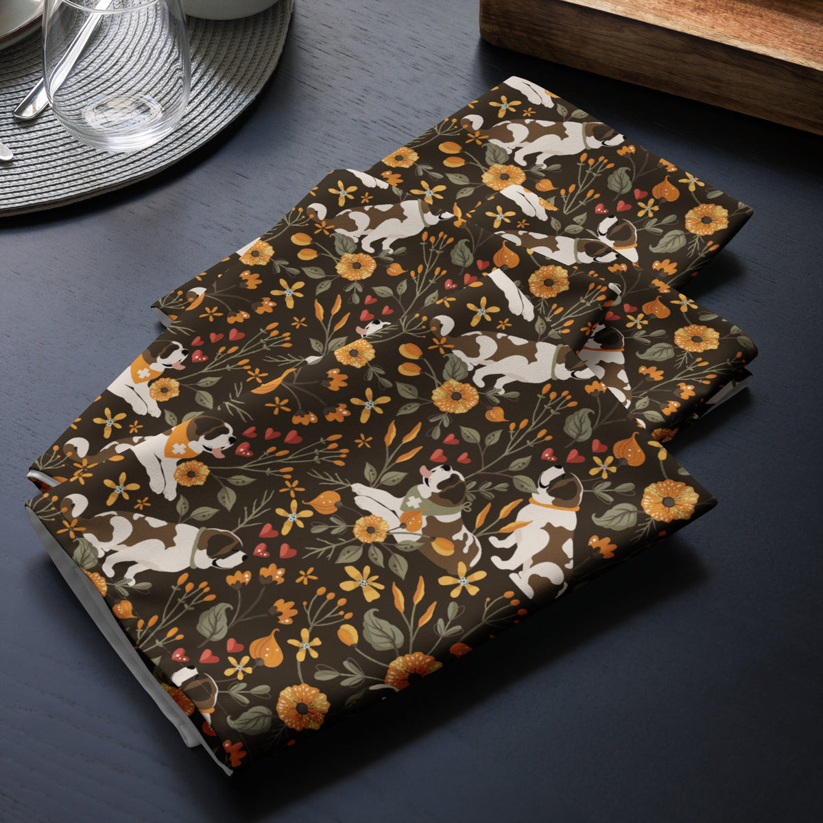 St Bernard Fall Meadow Cloth Napkin Set - Lucy + Norman