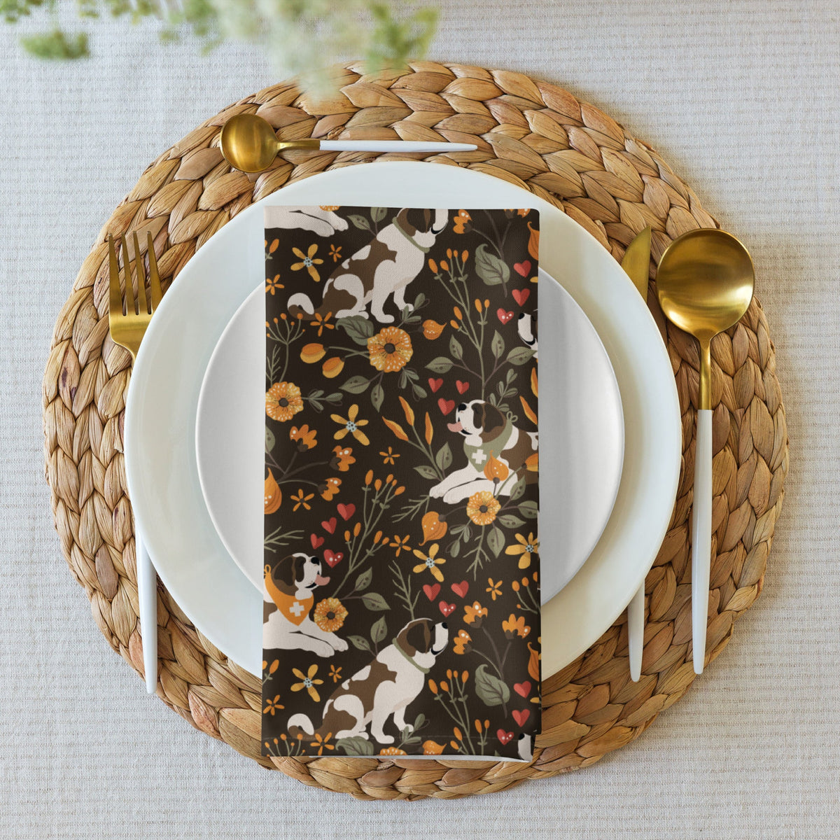 St Bernard Fall Meadow Cloth Napkin Set - Lucy + Norman