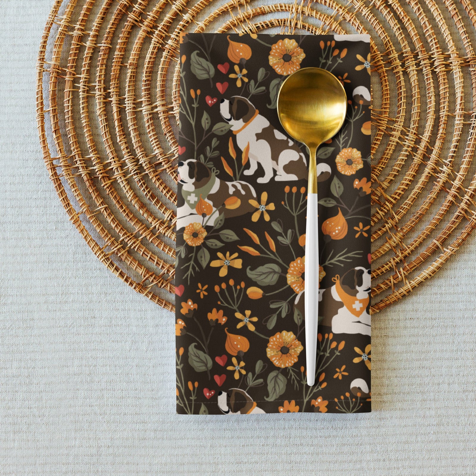 St Bernard Fall Meadow Cloth Napkin Set - Lucy + Norman