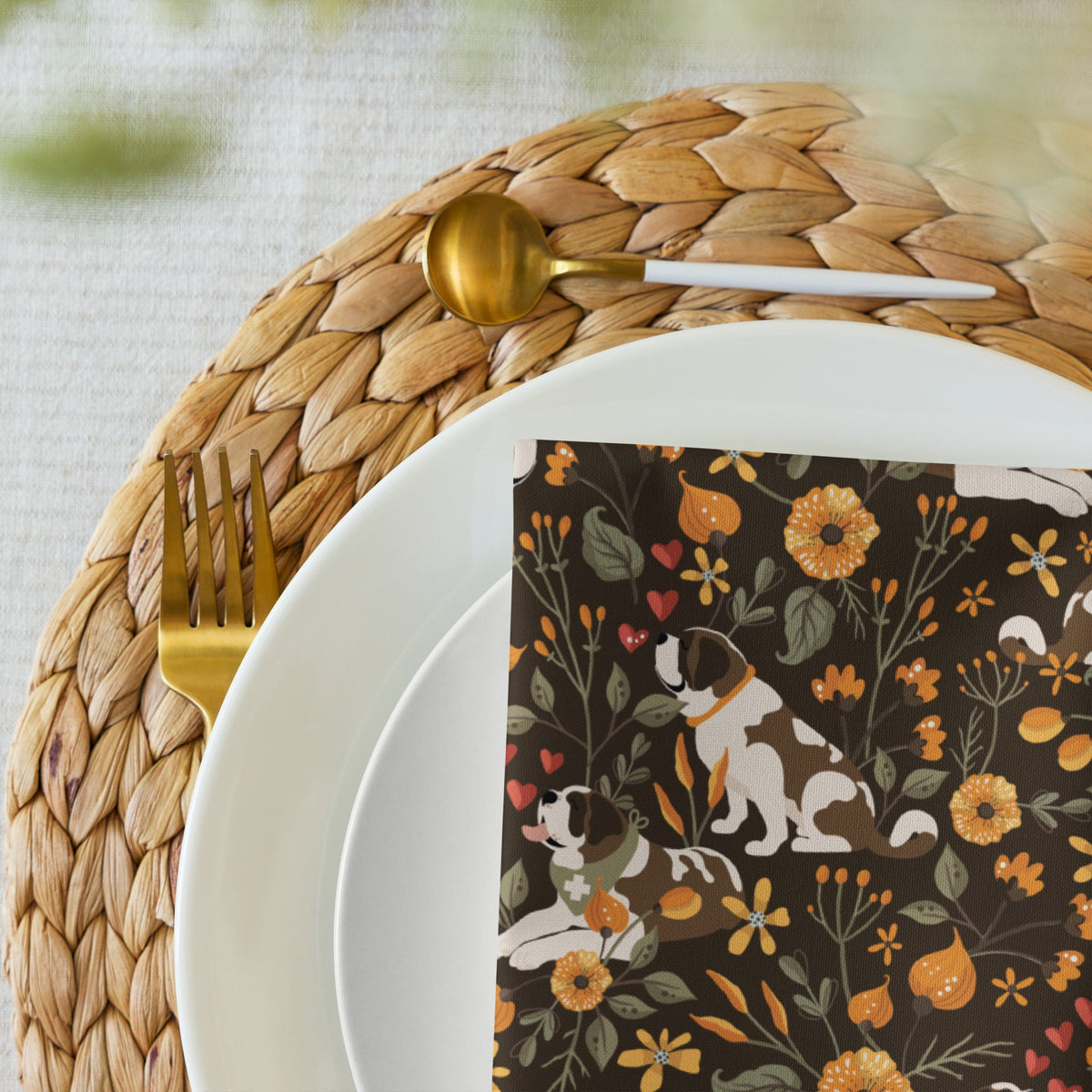 St Bernard Fall Meadow Cloth Napkin Set - Lucy + Norman