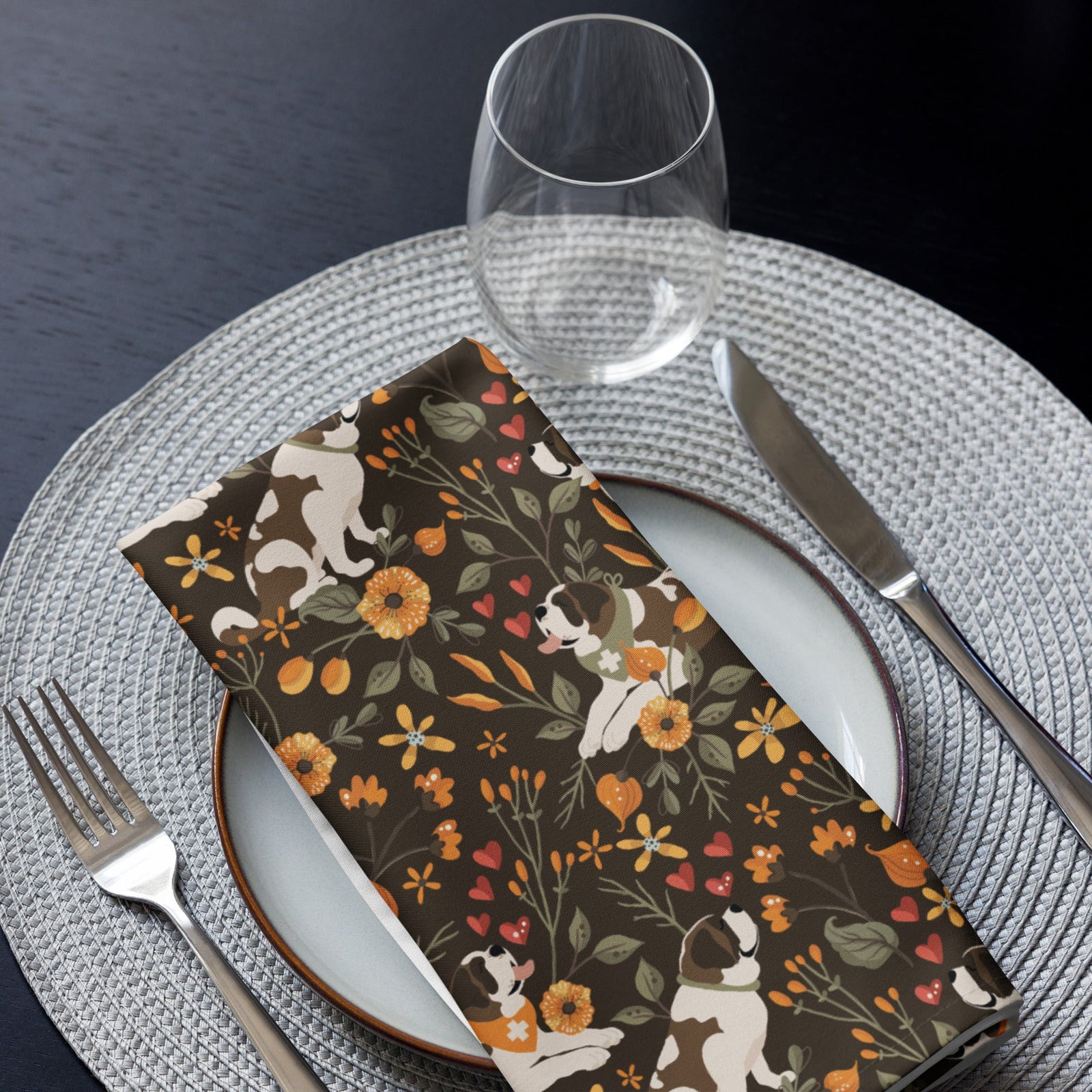 St Bernard Fall Meadow Cloth Napkin Set - Lucy + Norman