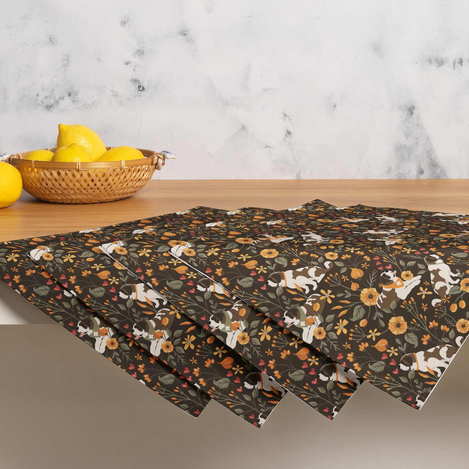 St Bernard Fall Meadow Placemat Set - Lucy + Norman