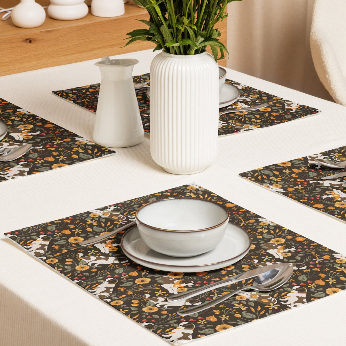 St Bernard Fall Meadow Placemat Set - Lucy + Norman