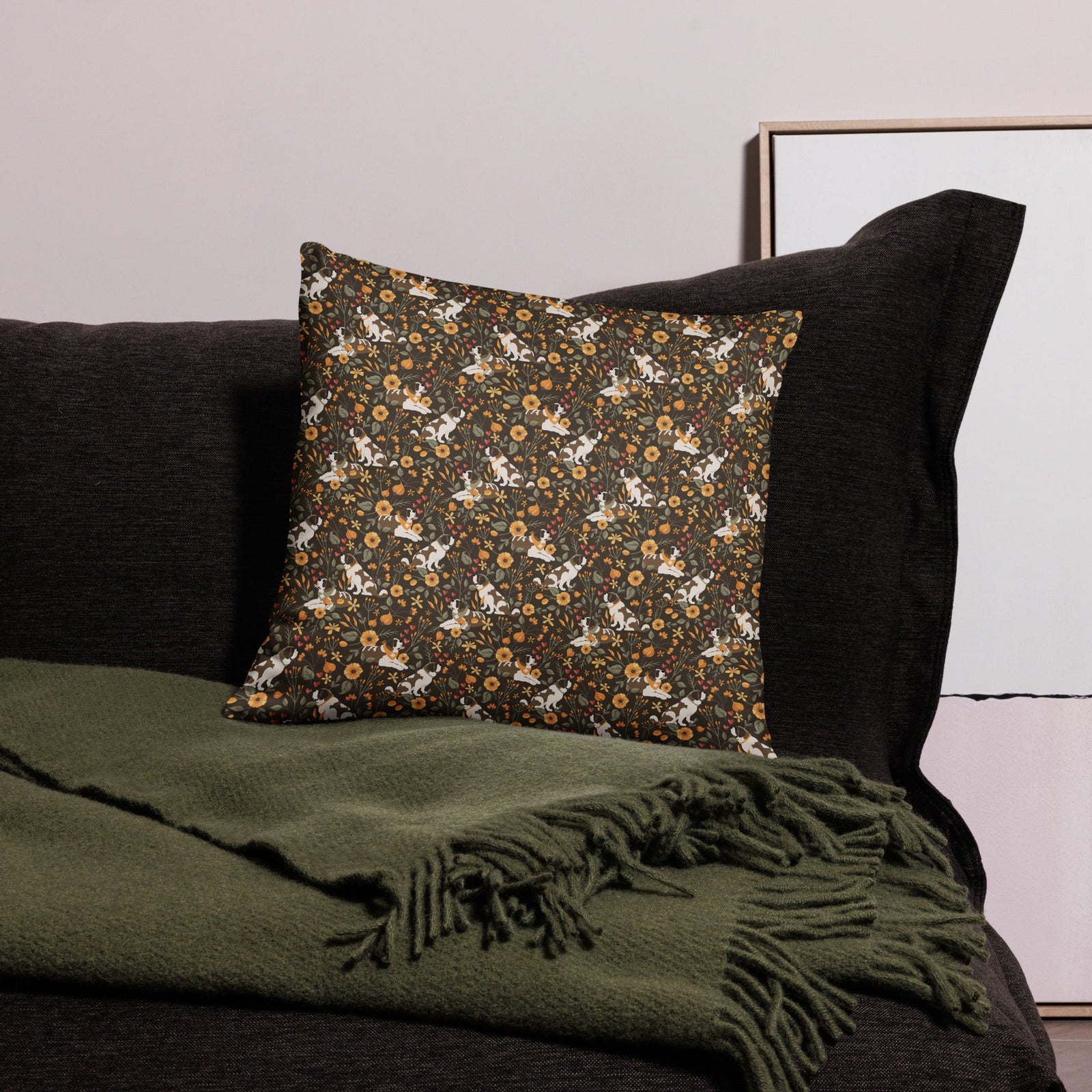 St Bernard Fall Meadow Throw Pillow - Lucy + Norman