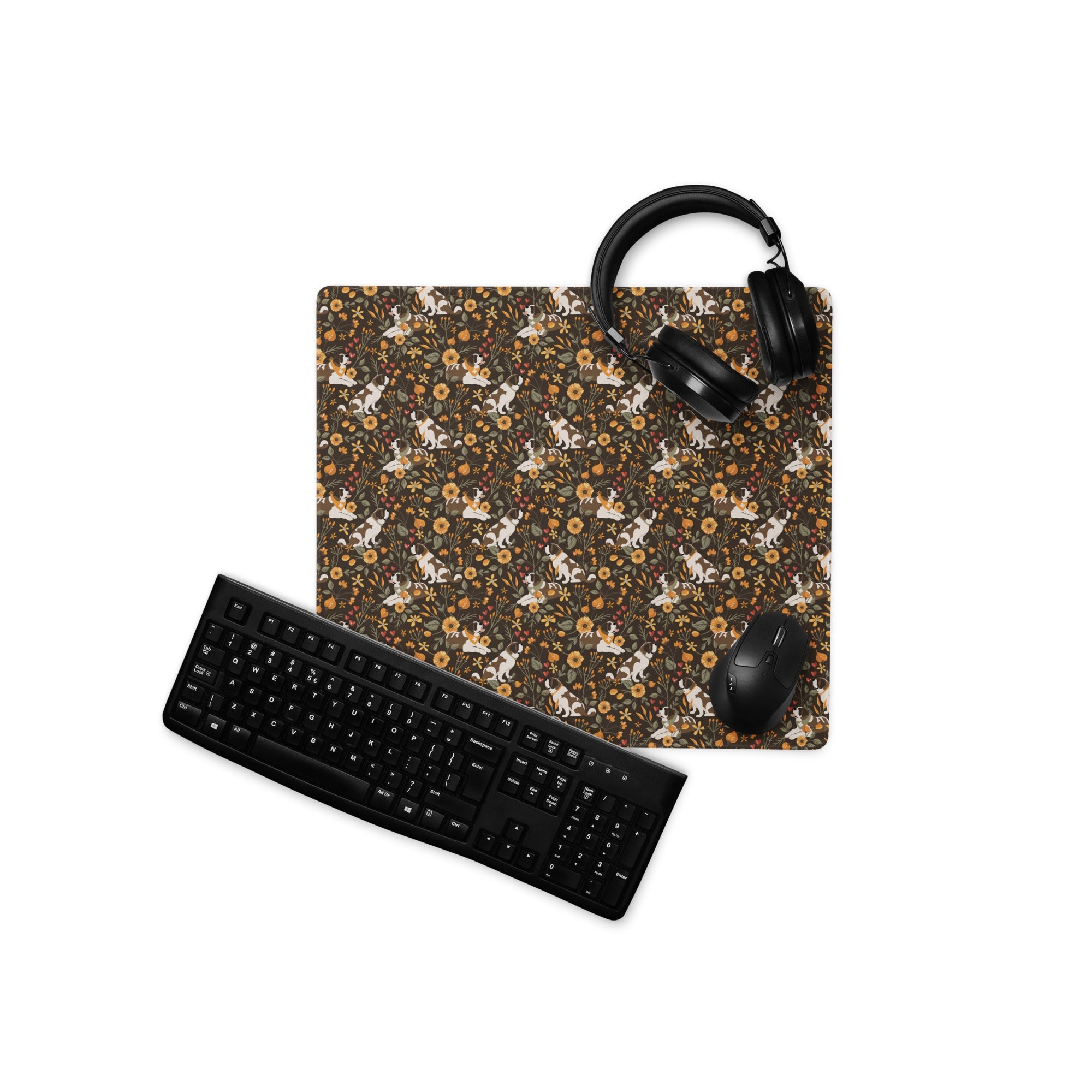 St Bernard Fall Meadow XL Desk Mouse Pad - Lucy + Norman