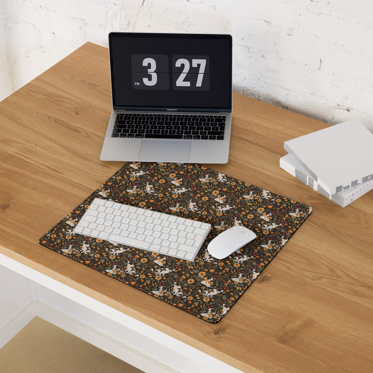 St Bernard Fall Meadow XL Desk Mouse Pad - Lucy + Norman