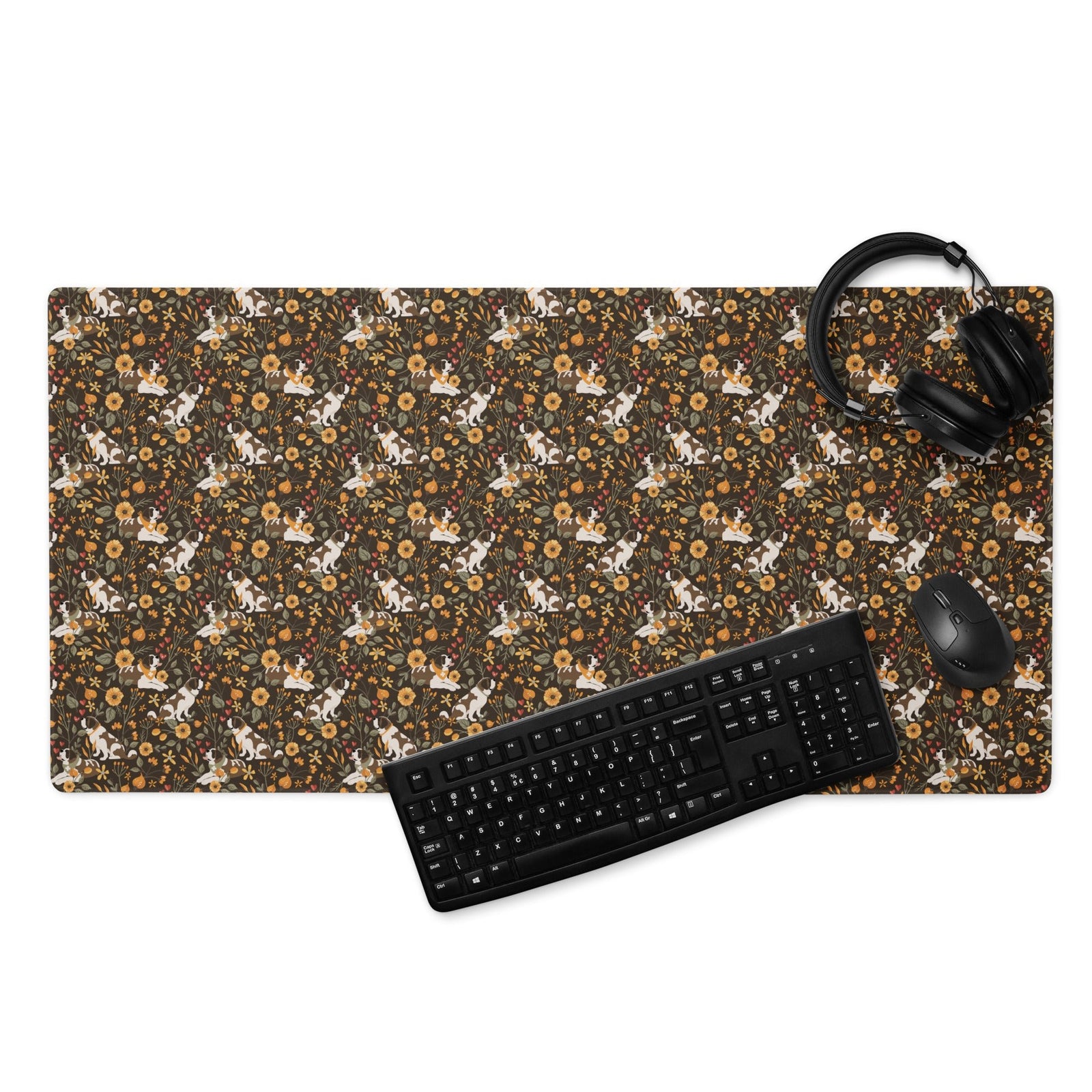 St Bernard Fall Meadow XL Desk Mouse Pad - Lucy + Norman