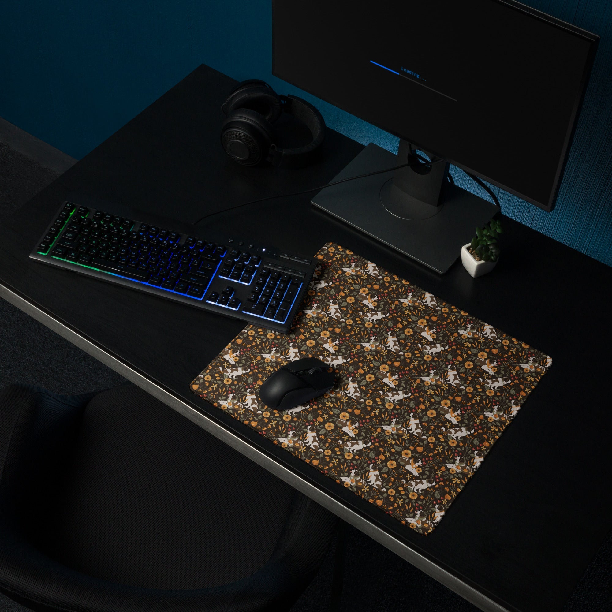 St Bernard Fall Meadow XL Desk Mouse Pad - Lucy + Norman