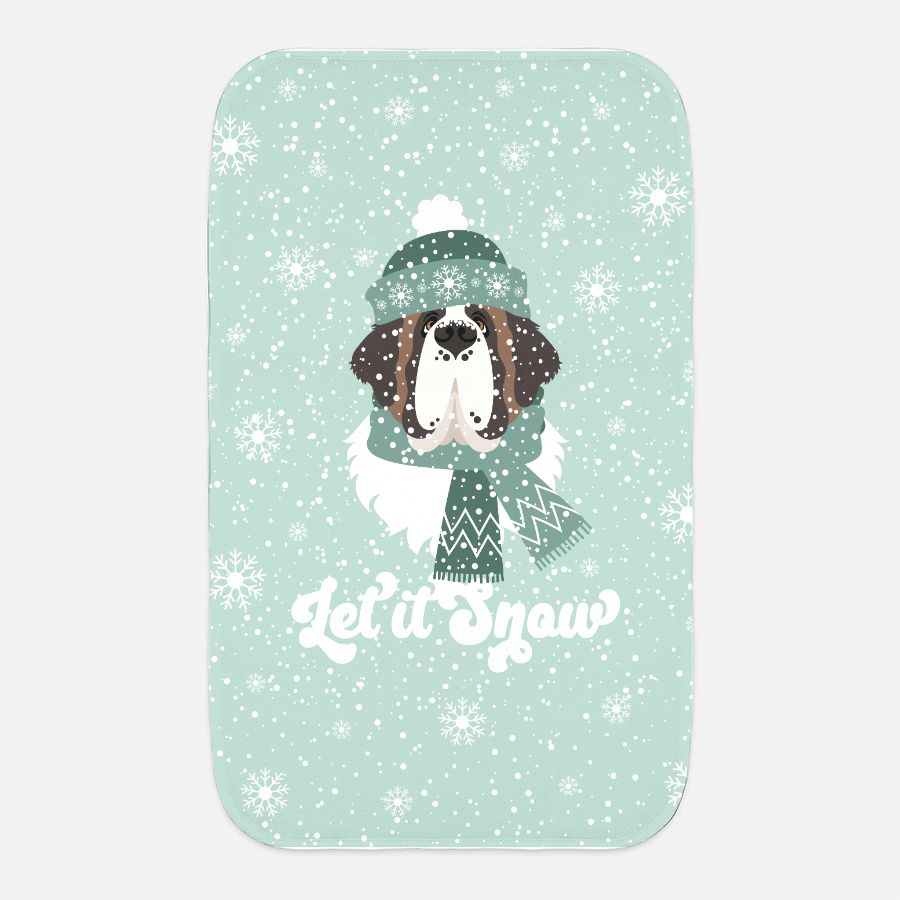 St Bernard Let It Snow Baby Burp Cloth 12&quot; x 20&quot; Green - Lucy + Norman