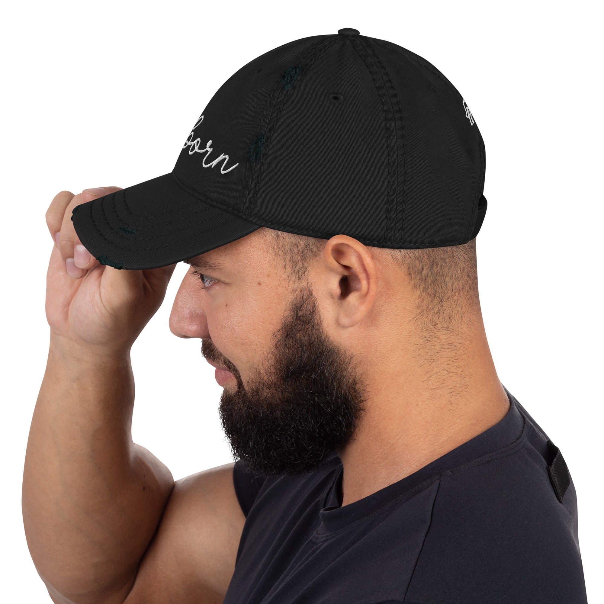 Choose Your Phrase Saint Bernard Embroidered Distressed Hat