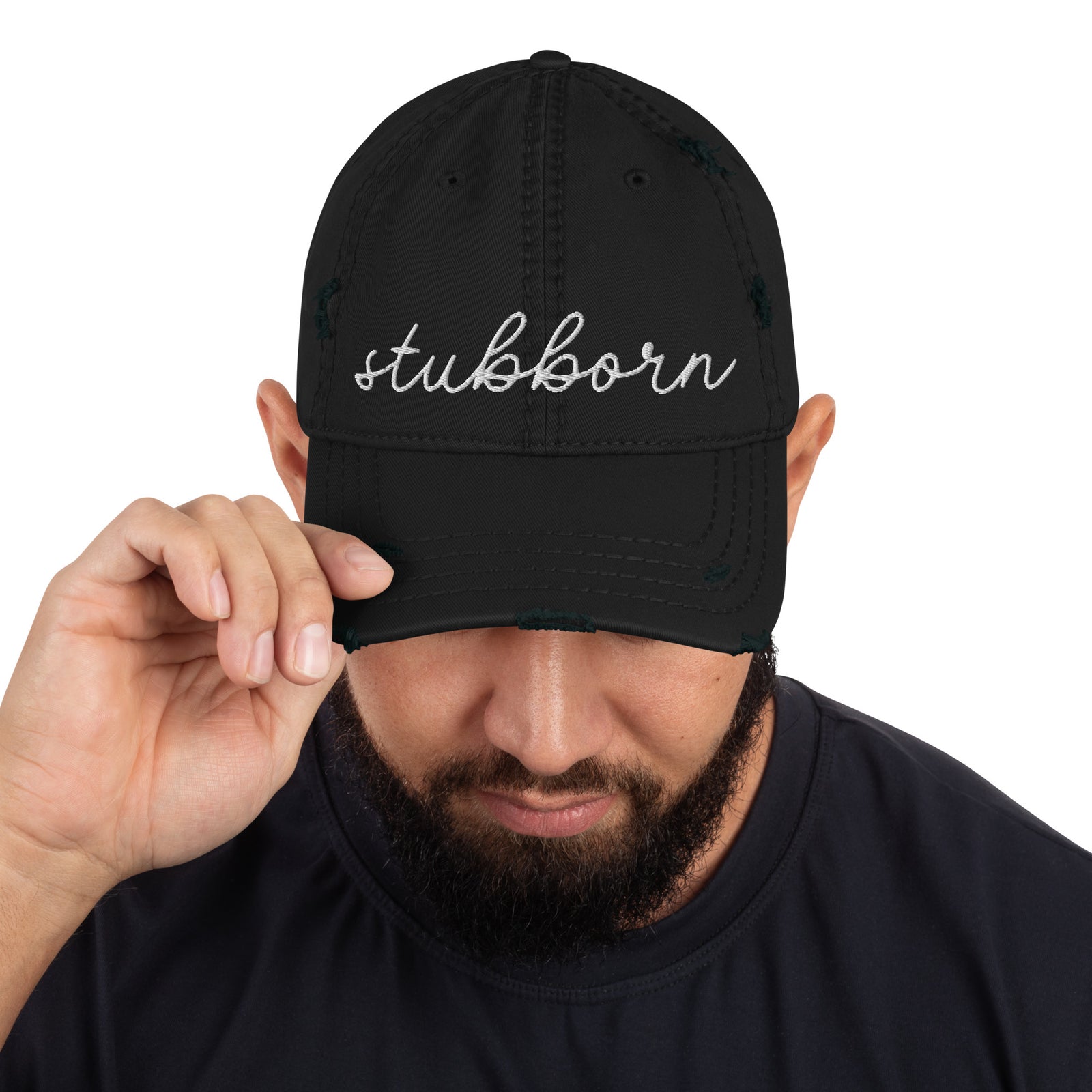 Choose Your Phrase Saint Bernard Embroidered Distressed Hat
