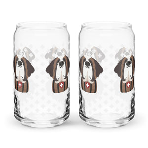 Swiss Cross Saint Bernard Can Glass - Lucy + Norman