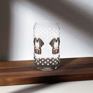 Swiss Cross Saint Bernard Can Glass - Lucy + Norman