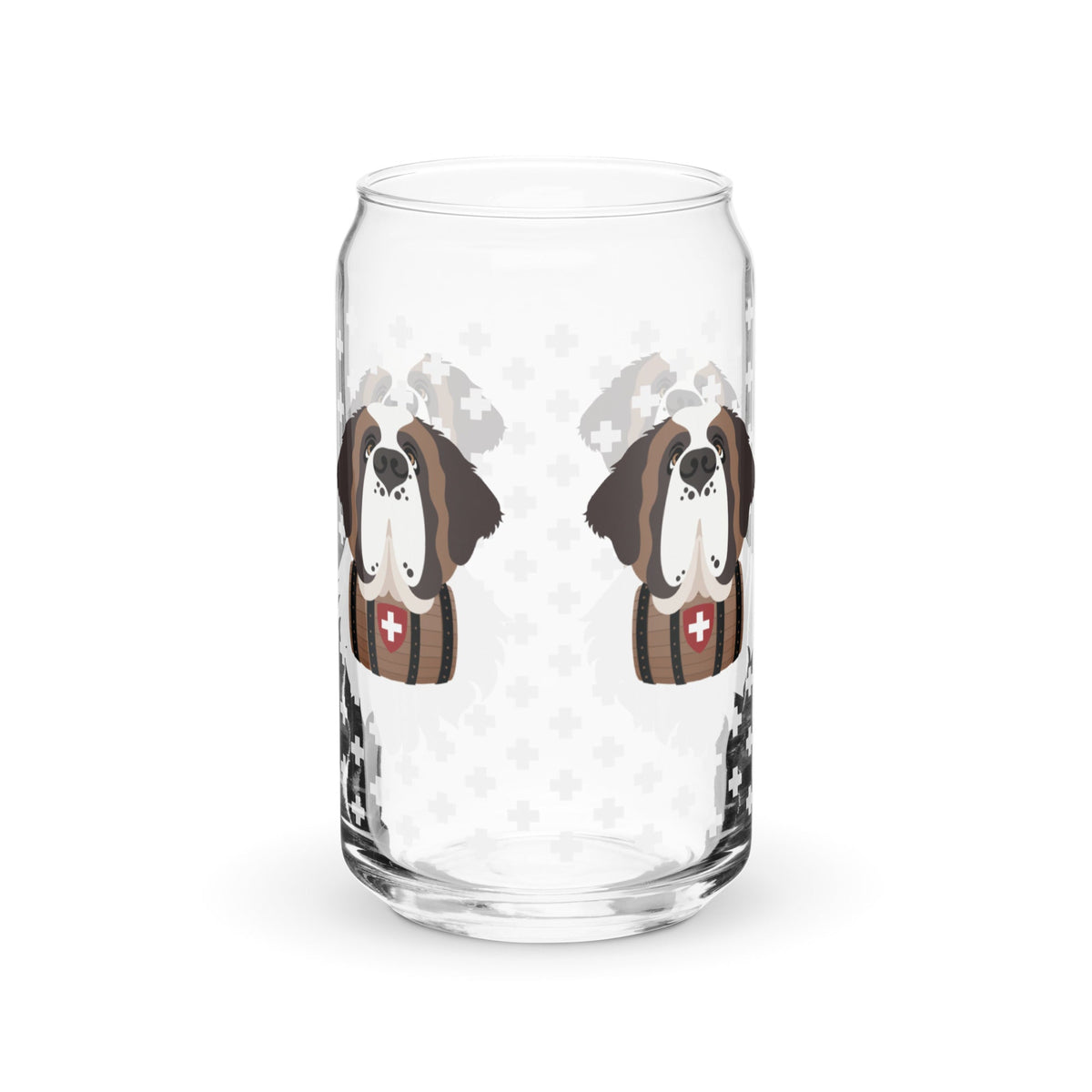 Swiss Cross Saint Bernard Can Glass - Lucy + Norman