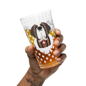 Swiss Cross Saint Bernard Shaker Pint Glass - Lucy + Norman