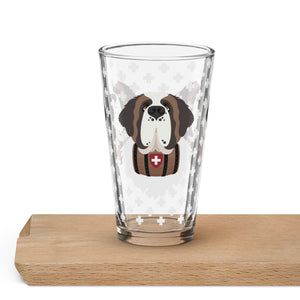 Swiss Cross Saint Bernard Shaker Pint Glass - Lucy + Norman