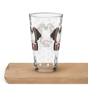 Swiss Cross Saint Bernard Shaker Pint Glass - Lucy + Norman