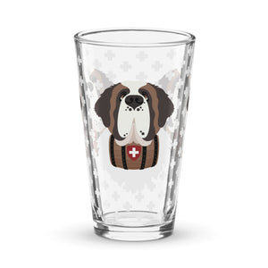 Swiss Cross Saint Bernard Shaker Pint Glass - Lucy + Norman