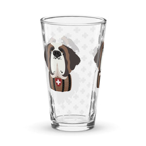 Swiss Cross Saint Bernard Shaker Pint Glass - Lucy + Norman