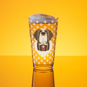 Swiss Cross Saint Bernard Shaker Pint Glass - Lucy + Norman