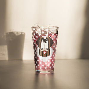 Swiss Cross Saint Bernard Shaker Pint Glass - Lucy + Norman