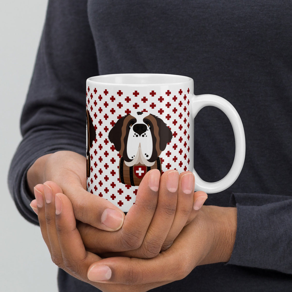 Swiss Cross St Bernard White Mug - Lucy + Norman