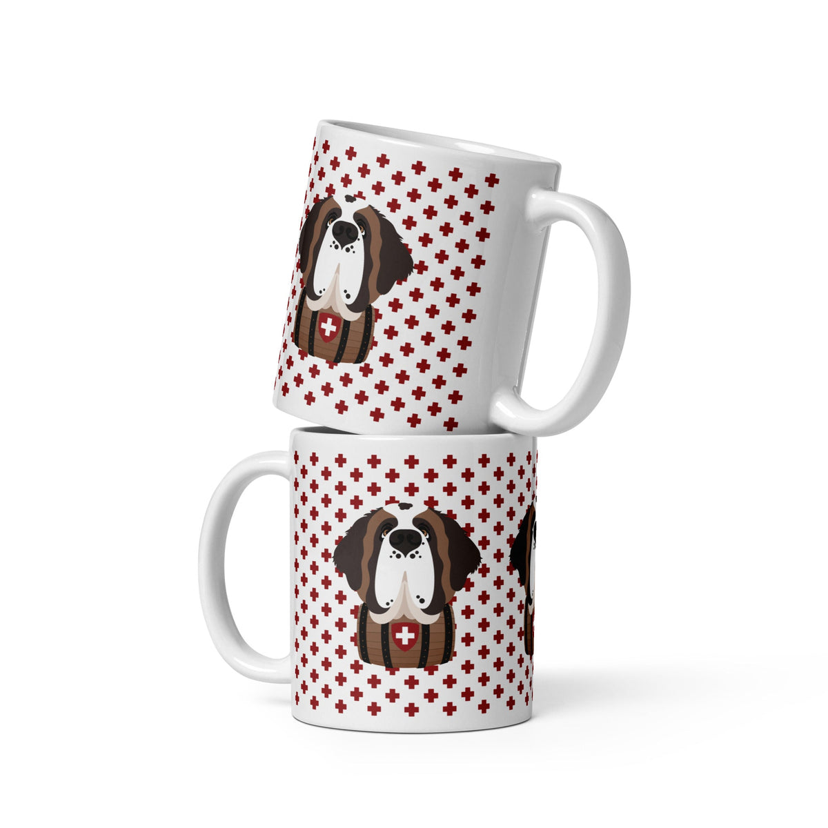 Swiss Cross St Bernard White Mug - Lucy + Norman