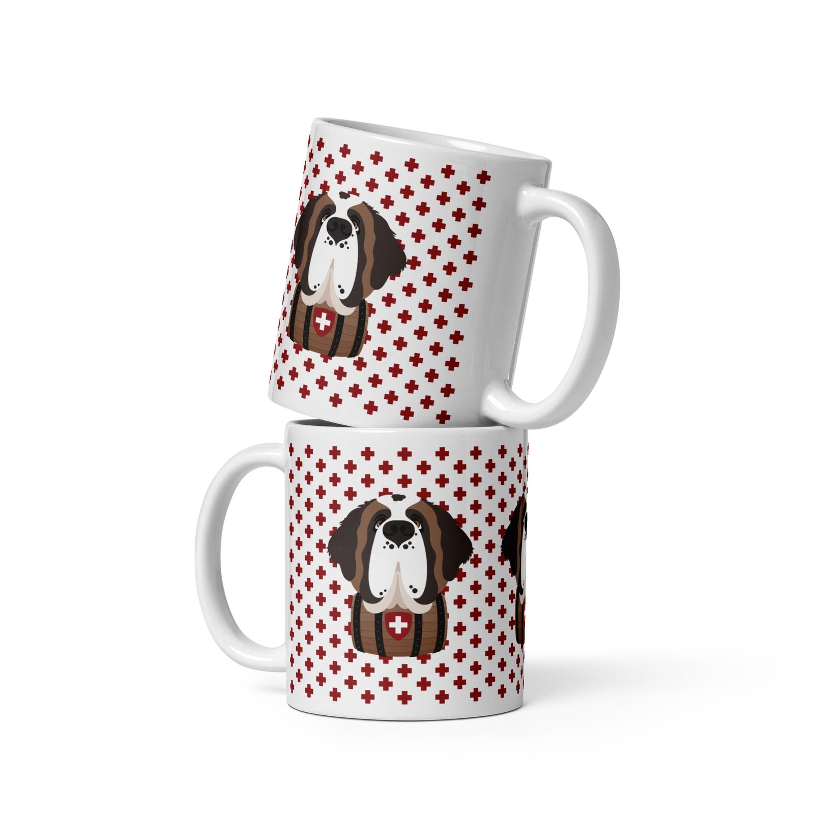 Swiss Cross St Bernard White Mug - Lucy + Norman