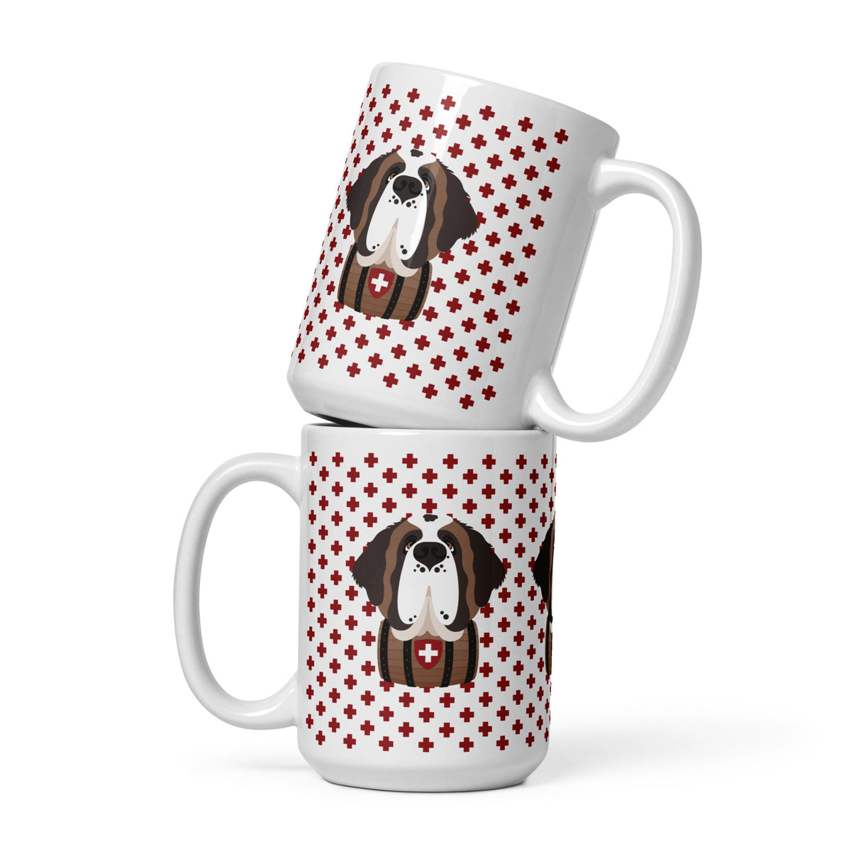 Swiss Cross St Bernard White Mug - Lucy + Norman