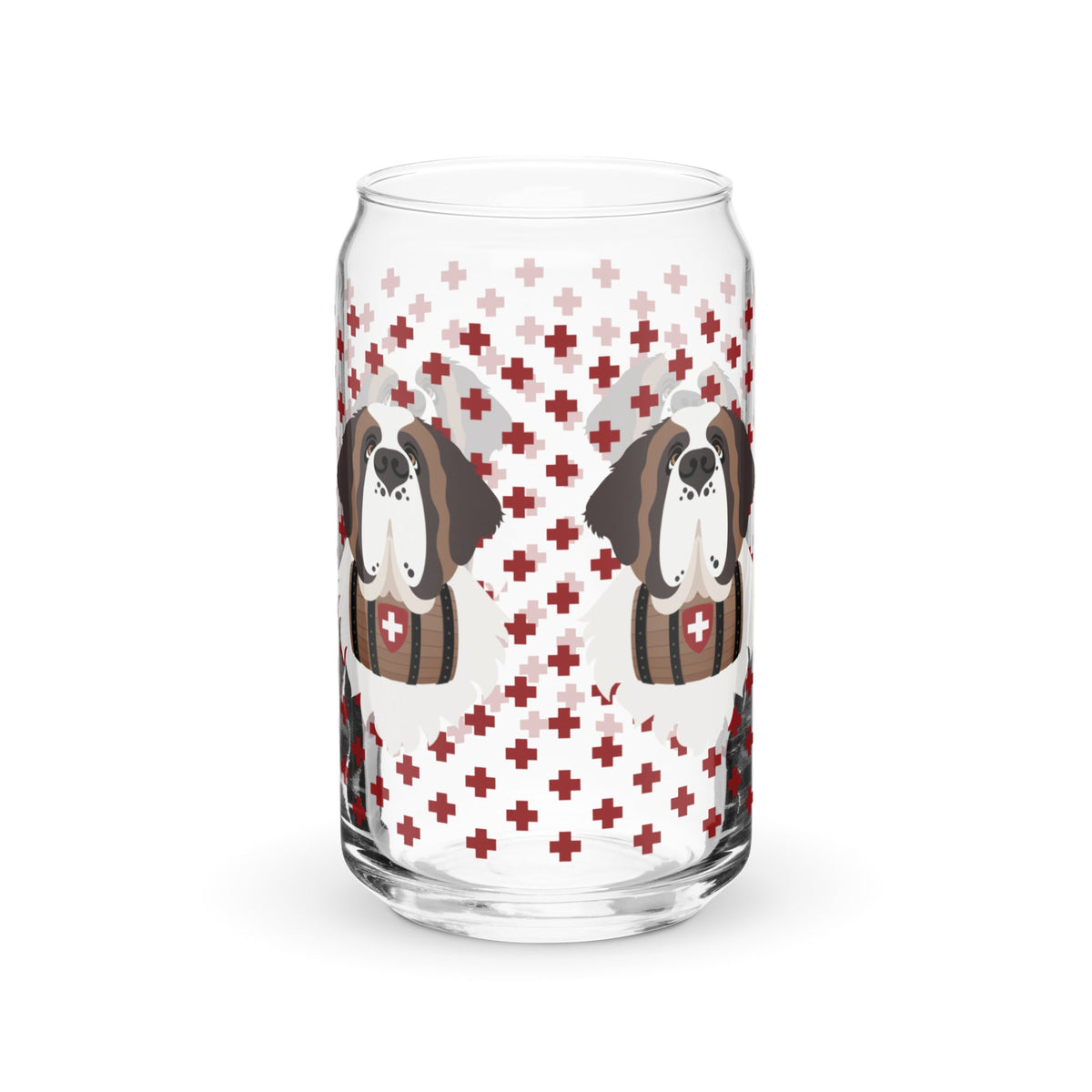 Swiss Red Cross St Bernard Dog Can Glass - Lucy + Norman