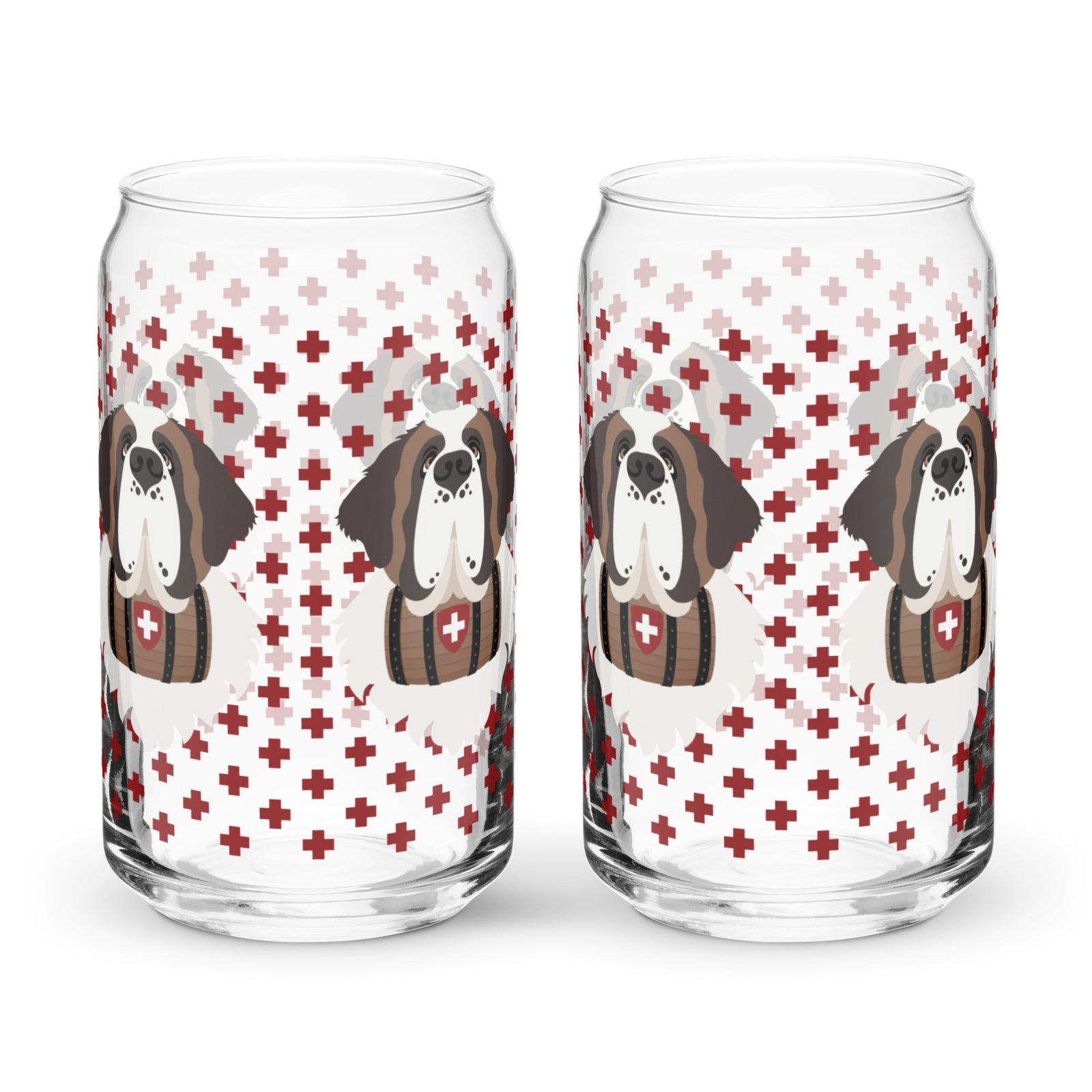 Swiss Red Cross St Bernard Dog Can Glass - Lucy + Norman