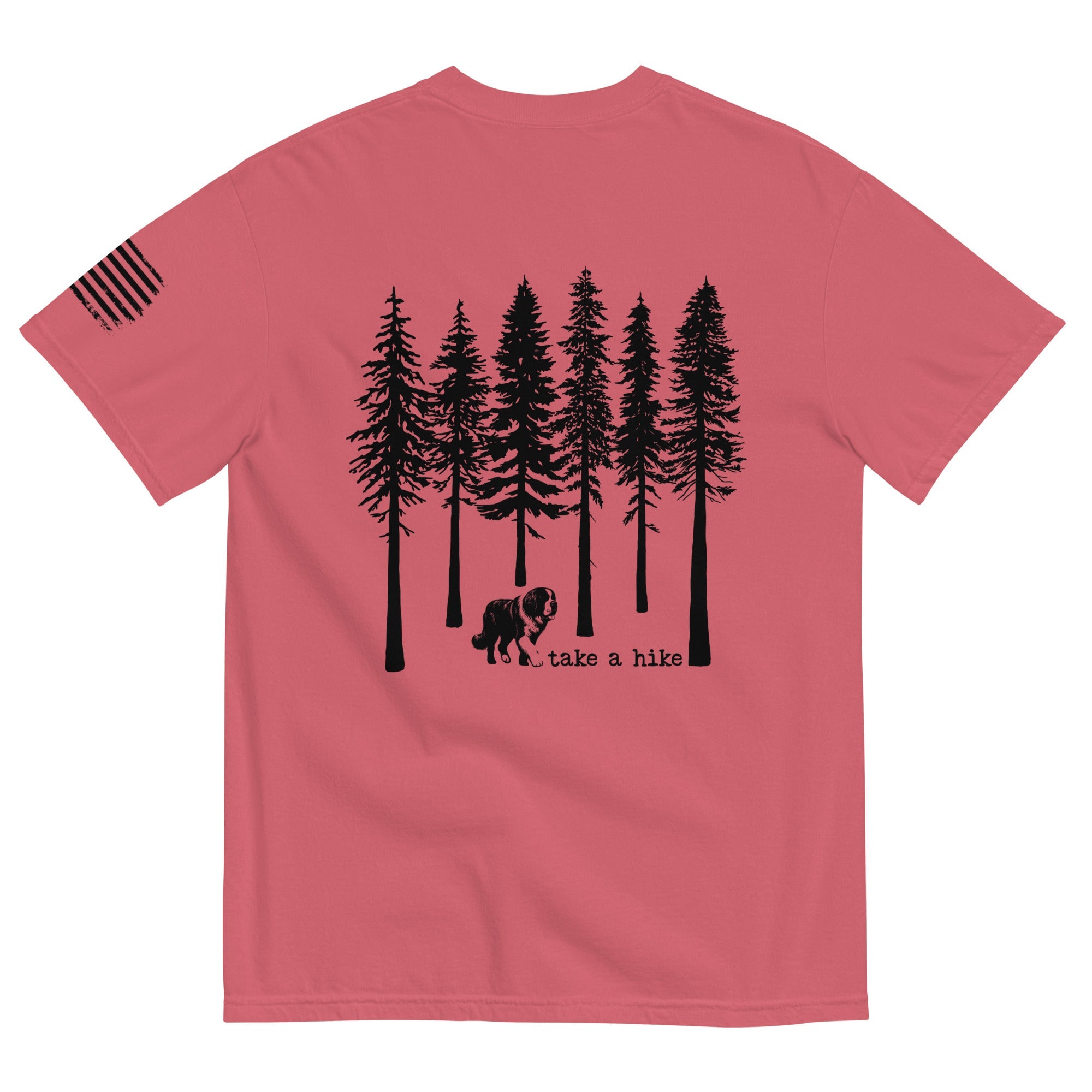 Take a Hike Redwoods w USA Flag Comfort Colors Heavyweight T - Shirt - Lucy + Norman