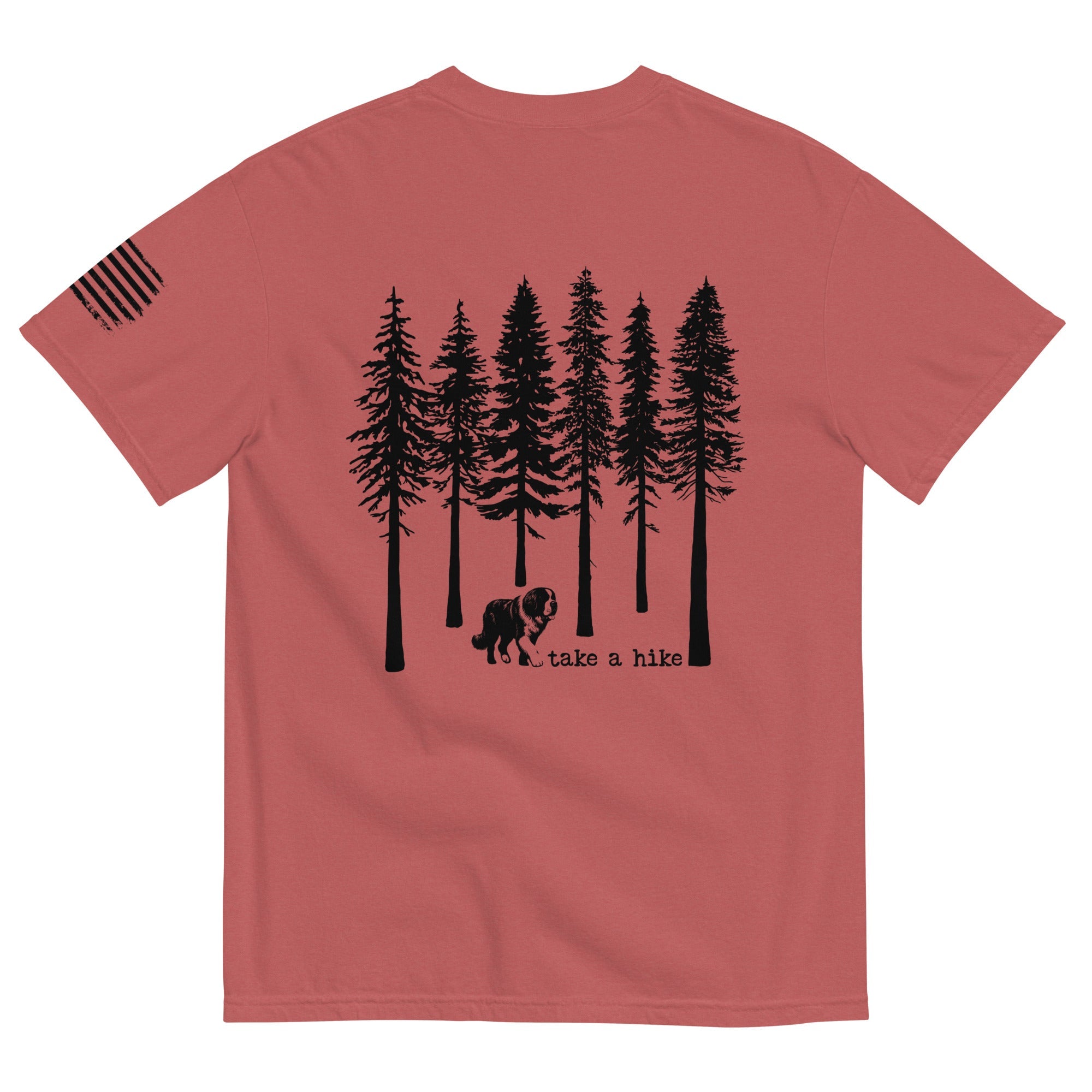 Take a Hike Redwoods w USA Flag Comfort Colors Heavyweight T - Shirt - Lucy + Norman