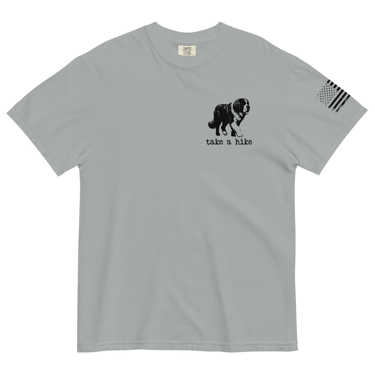 Take a Hike Redwoods w USA Flag Comfort Colors Heavyweight T - Shirt - Light Colors - Lucy + Norman